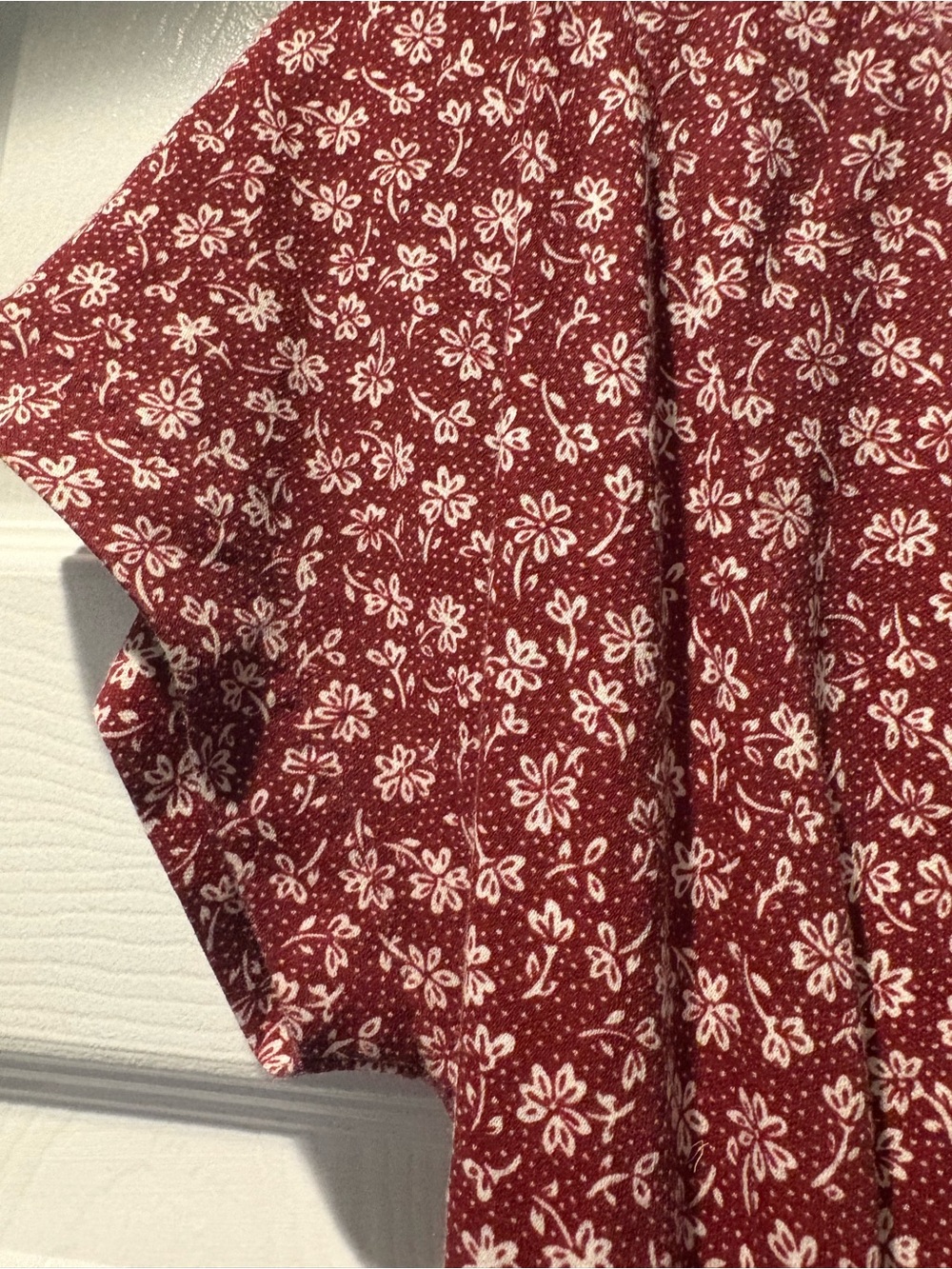 90’s Vintage Floral Maxi Dress in Dusty Rose with White Print - Picture 6 of 8